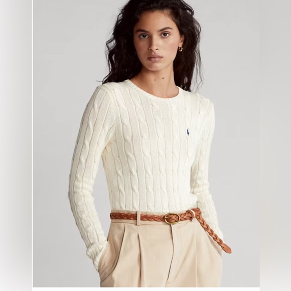 Ralph Lauren Sweaters - Ralph Lauren cable knit cotton crew neck sweater size small cream color